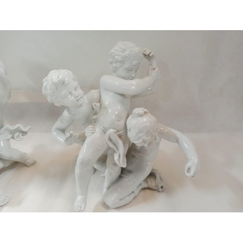 711 - White Cherub Ornaments x 2