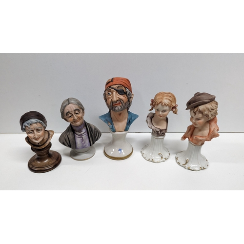 990 - 5 x Assorted Ornamental Character Busts.