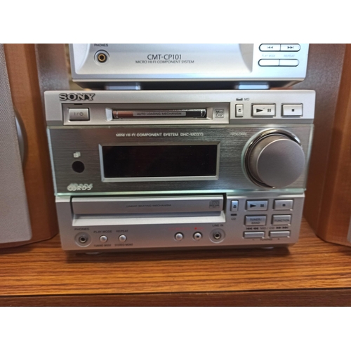 232 - 3 x Sony Speakers With Sony System. CD Tape, Mini Disk & All Leads.