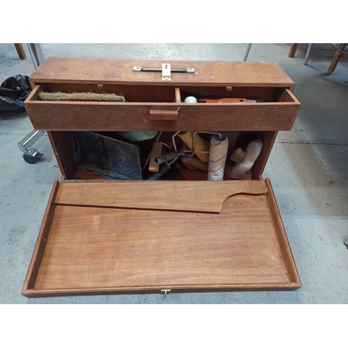 78 - A Carpenters Chest With Decorating Tools & Equipment.