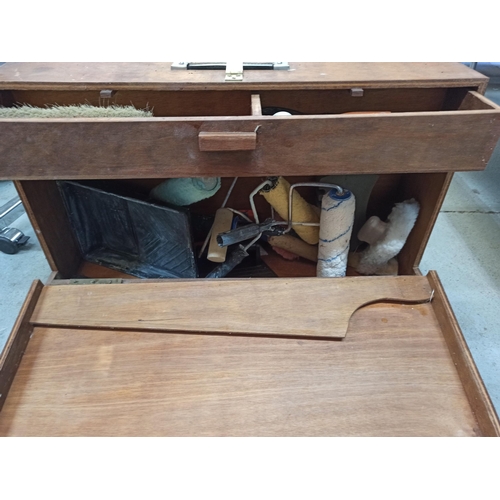 78 - A Carpenters Chest With Decorating Tools & Equipment.