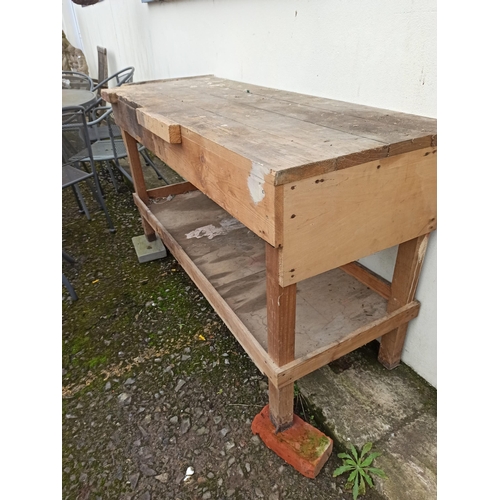 95 - Large Wooden Work Bench 154cm L x 58cm W x 84cm H