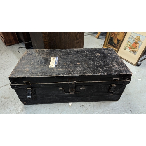 90 - Metal Trunk 82 x 30 x 32cm