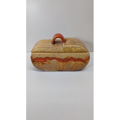 480 - A 1930's Beswick Trentham Art ware Biscuit Box ( some cracks as pictured)