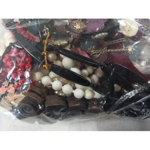 300 - A Bag Of Mixed Costume Jewellery.