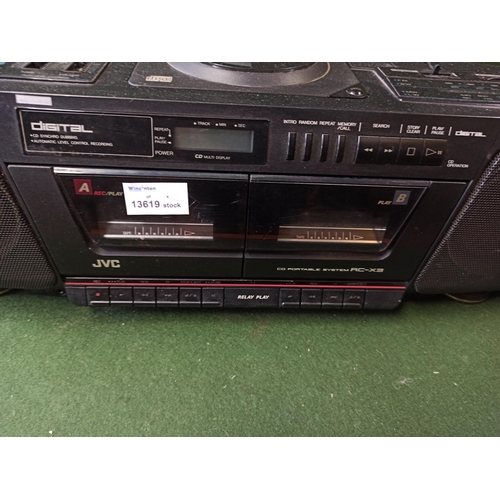 248 - JVC RC-X3 Stereo with Double Tape, CD and Radio with Power Lead