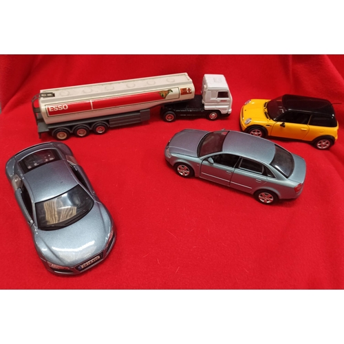 1065 - Scania Esso Fuel Tanker, Welly Mini Cooper, Audi A4 and Audi R8 Models