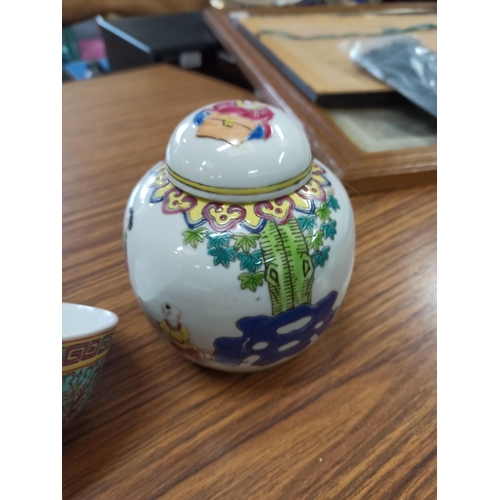 384 - Chinese Pottery Including Large Floral Vase , Ginger Jar and More