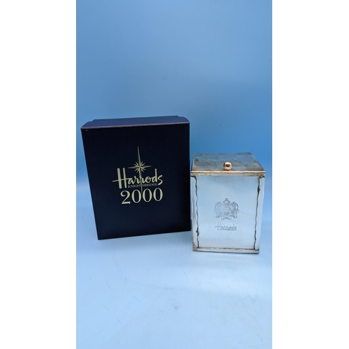 519 - A Harrods Millennium Silver Plated Tea Caddy