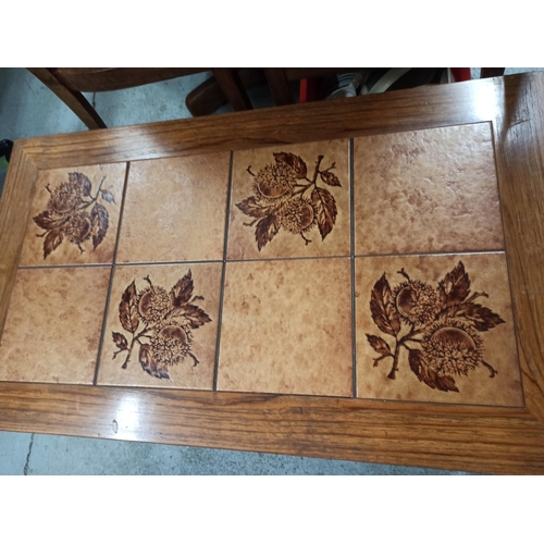 646 - Mid Century Tile Topped Coffee Table 43cm x 97cm x 56cm