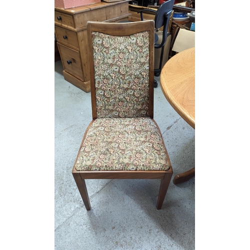 645 - A G Plan Teak Expanding Dining Table & 4 Tapestry Back Chairs, Mark To Top As Pictured.
106cm x 72cm... 