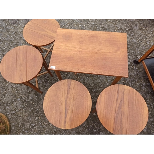 643 - Poul Hundevad Danish Mid Century Nesting Folding Tables.
58cm H x 62cm W x 42cm D