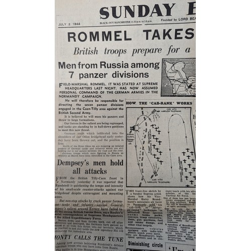 363 - Militaria - 1944 July 2nd WWII Sunday Express Newspaper.