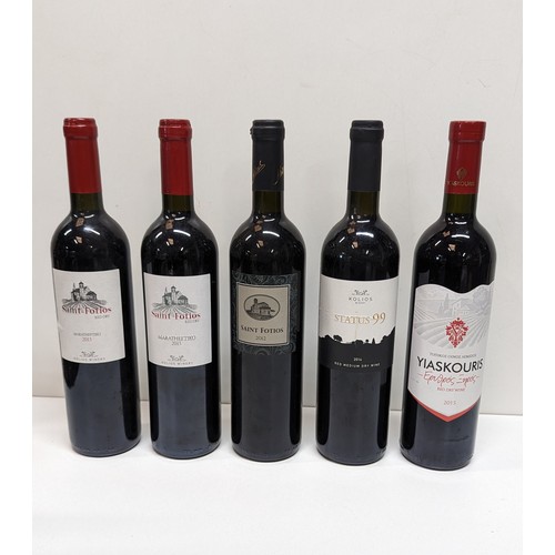 432 - 5 x Bottles of Greek Cypriot Quality Wines: Kolios Wines, St Fitos, Maratheftiko 2012/ 2015(x2), Sta... 