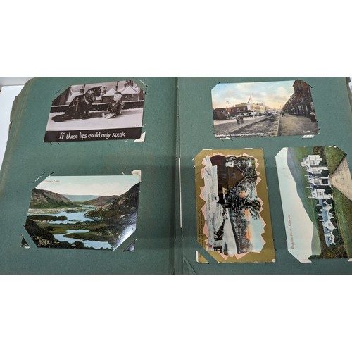 532B - 2 x Vintage Leather Bound Albums of Postcards