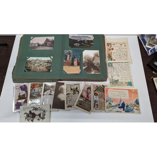 532B - 2 x Vintage Leather Bound Albums of Postcards