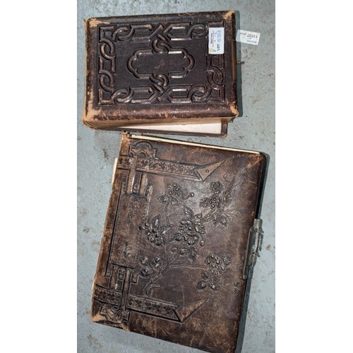 532B - 2 x Vintage Leather Bound Albums of Postcards