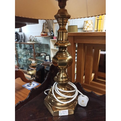 786 - A Large Brass Lamp With Shade.
75cm H.