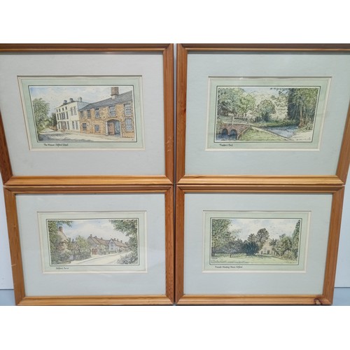 1279 - 4 x Pine Framed Prints of  Sibford Cotwolds N.Oxfordshire.