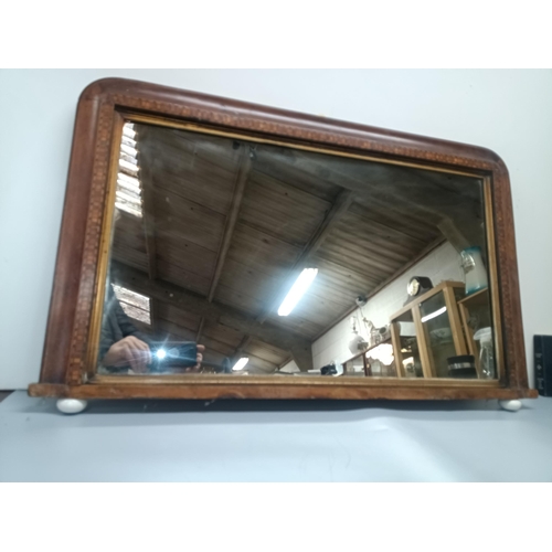 600 - A Vintage Inlaid Mirror 88 x 55cm