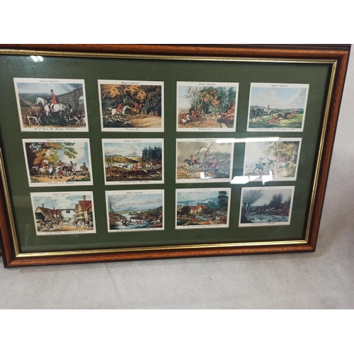 658 - John Player Hunting Scene Cigarette Cards In Double Sided Frame x2