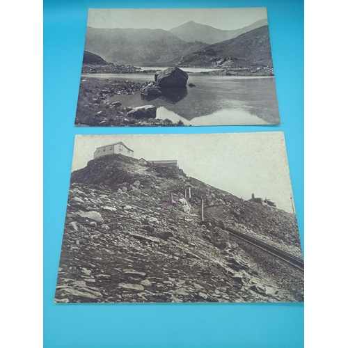 659 - 2 x Giant View Card, Vintage Post Cards Of Mount Snowdon.