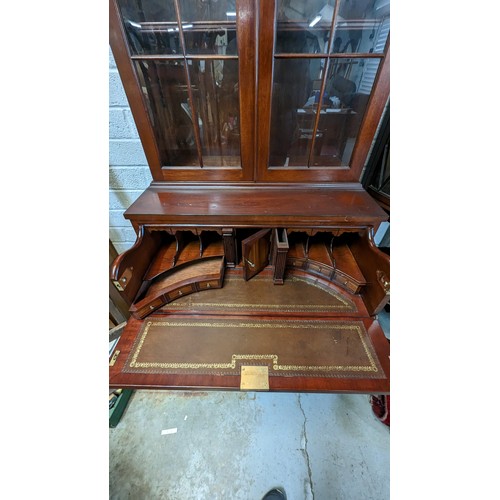 461 - 2Oth Century Escritoire Library unit -  handsome piece of furniture in a Chippendale style