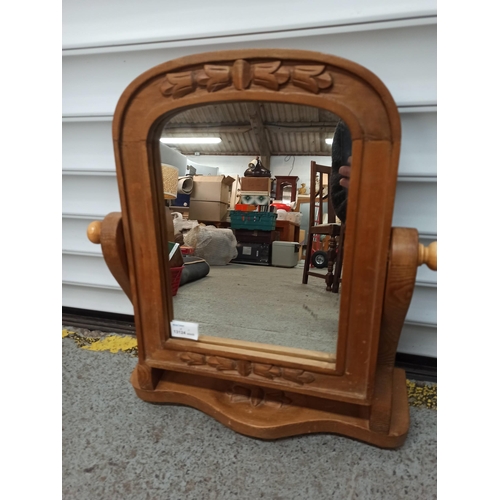 1030 - Dressing Table Mirror With Carved Detailing.