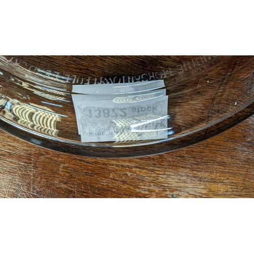 1004 - A Micheal Yates Hand Carved Lead Crystal Plate - Engraved To Rim. 'First Issue Of Yates Country   La... 