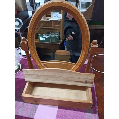 708 - . A Pine Dressing Table Mirror.