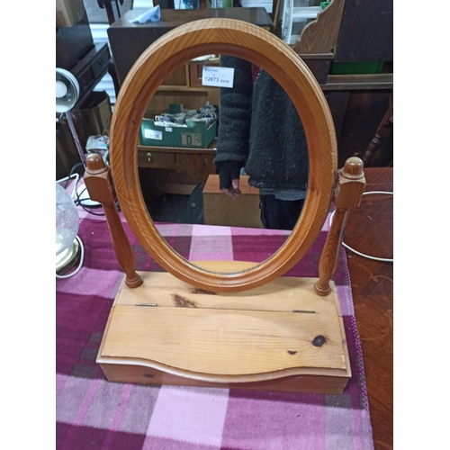 708 - . A Pine Dressing Table Mirror.