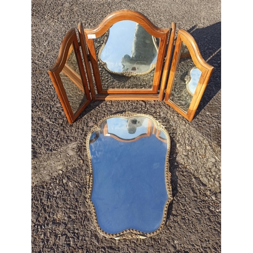 898 - . Dressing Table Mirror and Wall Hanging Mirror with Floral Frame