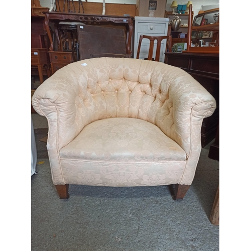 553 - Button Back Antique Arm Chair