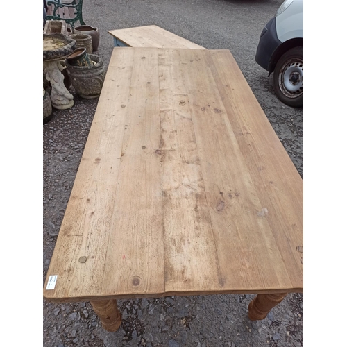 560 - A Antique Pine Kitchen Table, Top Slightly Warped.
77cm H x 186cm L x 90cm W.