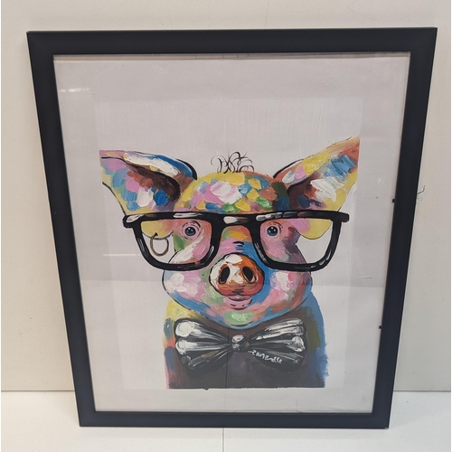 457 - An Original Painting Of A Colourful Pig - Acrylic.
45cm x 55cm In Frame.