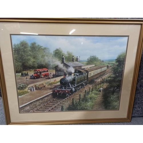 499C - A large Original Print Of A Great Western Steam Train Country Connection.
77cm H x 97cm W.