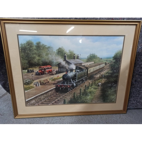 499C - A large Original Print Of A Great Western Steam Train Country Connection.
77cm H x 97cm W.