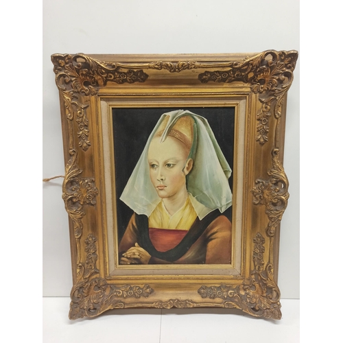 450B - Oil Of Maid In Ornate Frame.
79cm x 66cm.