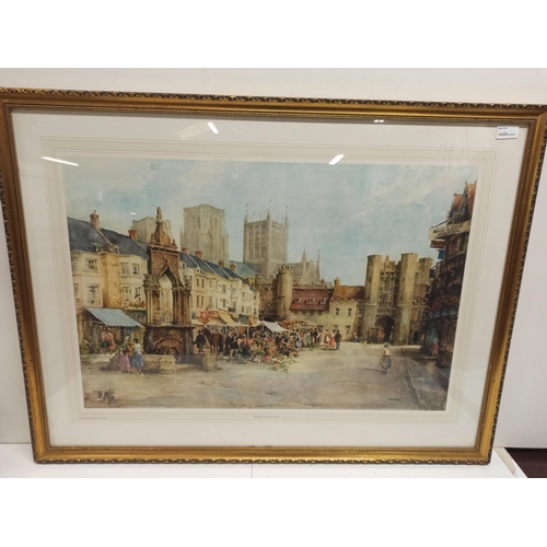 1284 - A Print Of Wells Market Place.
73cm x 97cm.