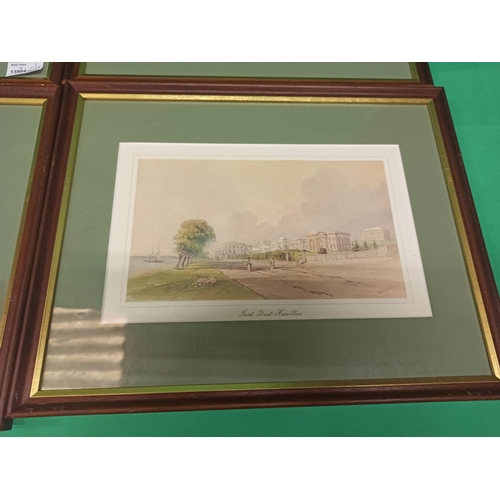 1286 - Framed Pictures Including St Georges Harbour Bermuda, Hamilton From Paget, Front Street Hamilton, An... 