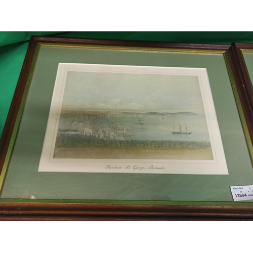 1286 - Framed Pictures Including St Georges Harbour Bermuda, Hamilton From Paget, Front Street Hamilton, An... 