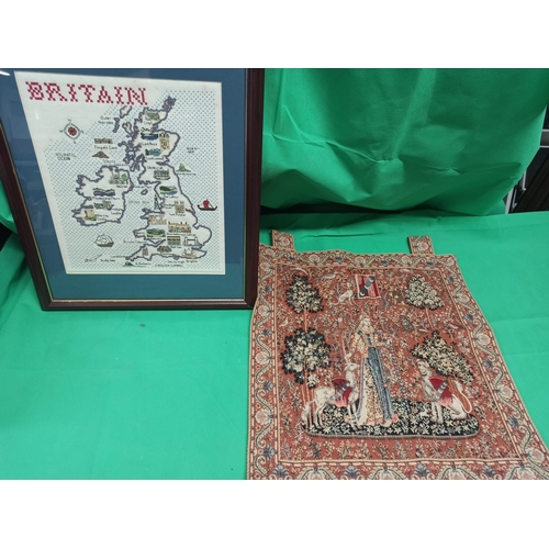 1300 - Tapestry Wall Hanging & Britain Cross Stitch.