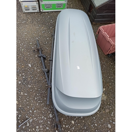 124 - Halfords Car Top Box With Roof Bars