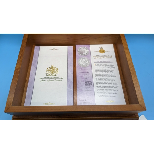 352 - Royal Mint Queen Elizabeth II Golden Jubilee Silver Proof 24 x Coin Collection In Presentation Case ... 