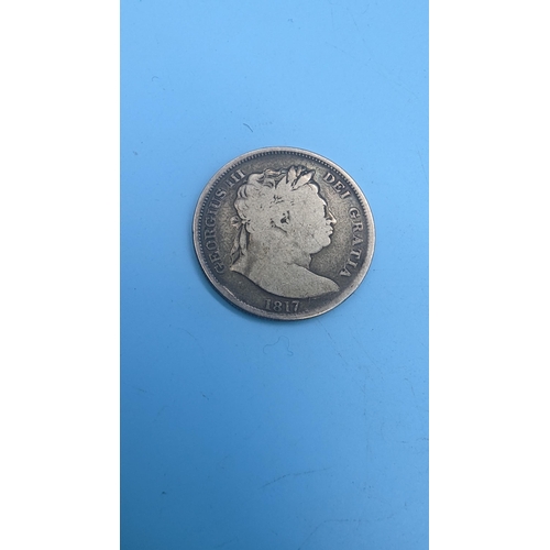 356 - George III 1817 Bullhead Silver Half Crown