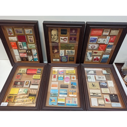 1215 - A Framed Matchbox Collection In Deep Display Frames. 6 In Total.