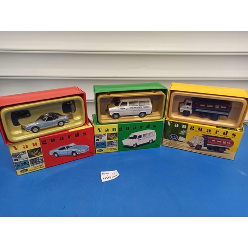 1222 - Vanguards model x 3 Including Spitfire MK11, Ford Transit MK1, Ford Thames Trader Tanker In Original... 