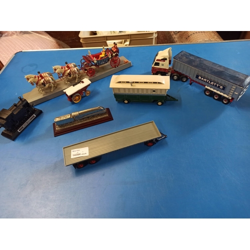 1229 - Mixed Models Including Corgi, Silver Jubilee, 1977 Carriage With Horses ,Volvo Global Trotter Lorry ... 