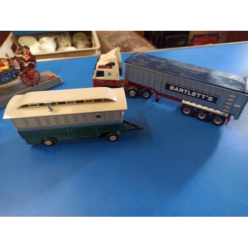 1229 - Mixed Models Including Corgi, Silver Jubilee, 1977 Carriage With Horses ,Volvo Global Trotter Lorry ... 