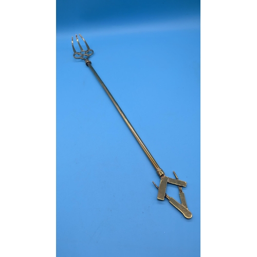 663 - Masonic Interest Brass Toasting Fork with Masonic Symbol